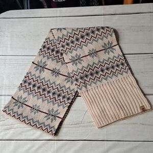 Timberland Light Pink, Gray, Red Fairisle Knit Scarf